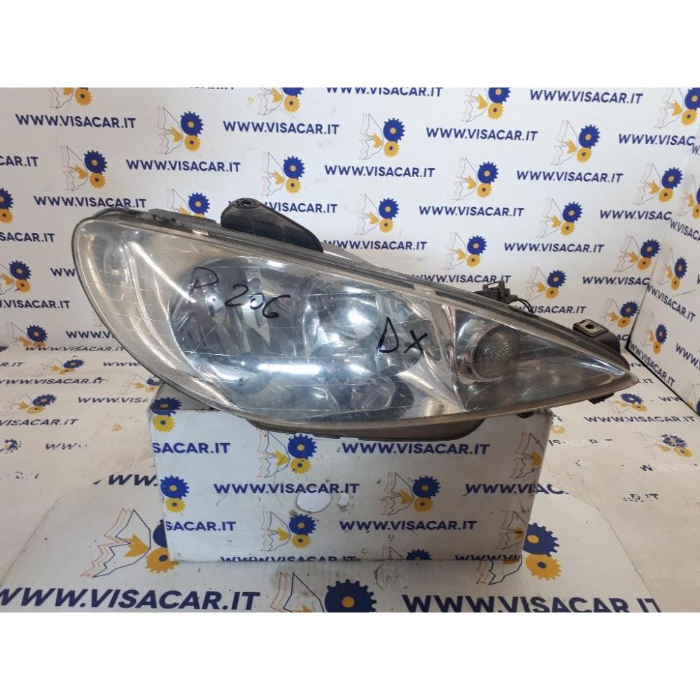 Proiettore Anteriore Destro Usato Dal 2000 Al 2007 Peugeot 206 Cc (1999)